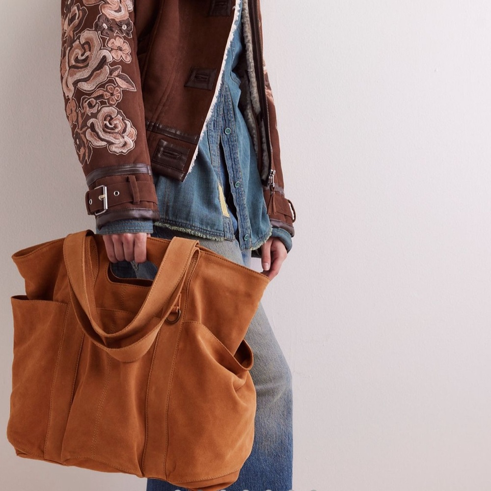 Free People Suede Caravan Tote NWOT